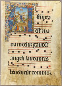 The Assumption of the Virgin in a Historiated Initial from a Gradual by Unknown artist