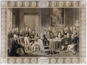 The Congress of Vienna. The Vienna Congress in 1815. Alexander I, Czar; H.R.Stewart, Castlereagh; Francois I, Emperor of Austria; Frederic William III, King of Prussia; Karl August, Prince of Hardenbergh; Wilhelm von Humboldt by Unknown artist