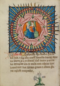 The Virgin and Child in a Pink Rose with a White Lily by Unknown artist