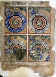 The Creation of the World. Genesis. Miniature from Codex 212 (or Padovano Codice or Bible of Padua) 1390-1400, Rovigo, Accademia dei Concordi by Unknown artist