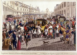 The departure of Napoleon for Elba Island on April 20