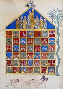 The dove with an olive branch joins the Ark of Noah - after miniature by Unknown artist