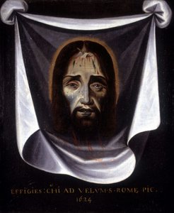 The effigy of Christ painted from the canvas preserved in the Church of St. Sylvestre in Rome by Unknown artist