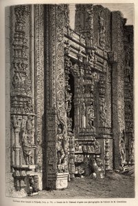 The portico carved of a temple in Tripetty (or Tirupati, in Andhra Pradesh), an important place of Hindu pilgrimage. Engraving to illustrate the journey to the meridional provinces of India by Unknown artist