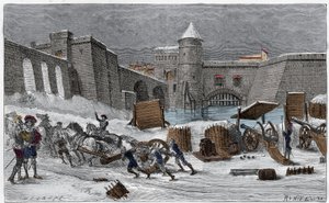 The siege of Metz by Charles V in 1552 in “Les sieges celebres” engraving by Gilbert