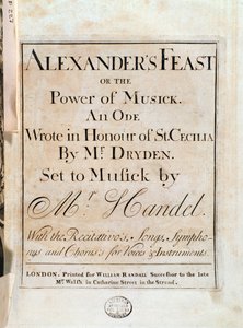 Title page of musical score of Alexander