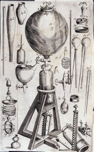 Tools for scientific experiments - in Nova experimenta physico-mechanica de vi aeris elastica, et ejusdem effectibus, facta maximam partem in nova machina pneumatica by Robert Boyle