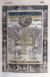 Triumph of the fame of Francesco Petrarca. Miniature. Bibl. Trivulziana, Milan by Unknown artist