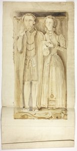 Tudor Tomb Slab with Effigies of Man and Woman by Unknown artist