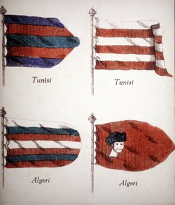 Tunisian and Algerian Flags by Unknown artist