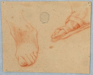 Two Sketches of a Foot by Unknown artist