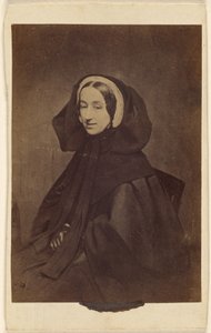 Unidentified Woman Dressed in All Dark Clothes, Seated