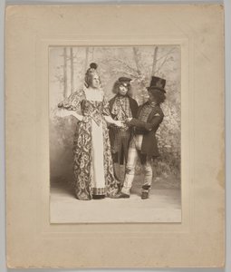 Untitled (theatrical scene with 3 figures: the palm reader)