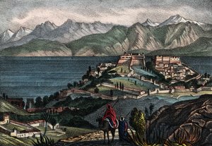 View of Candle and the Atlas chain, city taken by General Trézel of the French army of Africa in 1833. In 