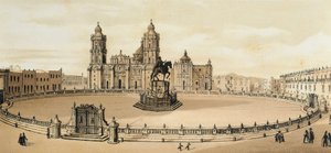 View of Zocalo Square and Cathedral in Mexico City, Mexico by Unknown artist