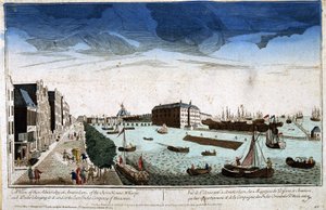 View of the Admiralty in Amsterdam of the Shops of the Basins and Building Sites Owned by Them and the Company of the East Indies of Holland - Optical View by Unknown artist