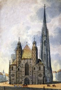 View of the Cathedral of St. Stephen from Vienna in Austria at the end of the 18th century by Unknown artist