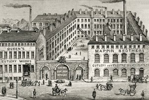 View of the Mappin Brothers cutlery factory in London (detail)