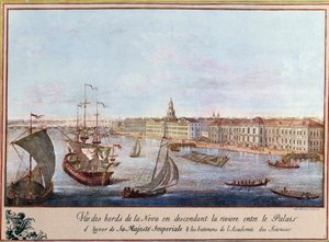 View of the Neva at the Winter Palace and the Academy of Sciences in Saint Petersburg by Unknown artist
