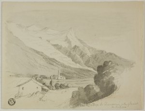 View of the Village of Chamonix, and the Bossons Glacier by Unknown artist