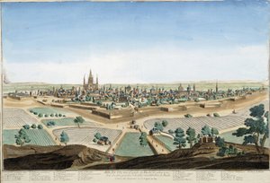 View of the city of Milan, Italy with the cathedral and the fortifications by Unknown artist