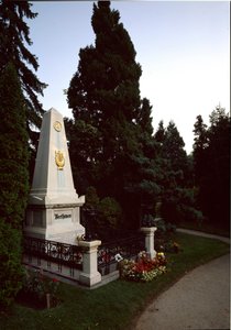 View of the Tomb of Ludwig van Beethoven (1770-1827) at the Central Cemetery of Vienna, Austria by Unknown artist