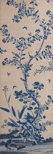 Wallpaper Panel with Birds and Flowering Trees by Unknown artist