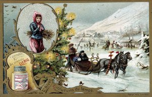 Winter - Real Liebig meat extract - Liebig Chromolitography 19th century