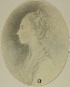 Young Woman in Profile with Ribbon in Her Hair