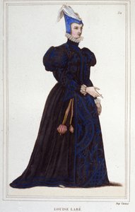 Portrait of Louise Labé, French poet, engraving of 1830