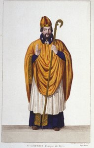 Portrait of Saint Germain, Bishop of Paris (engraving of 1830) by Unknown artist