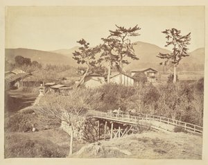 Man and Ox Crossing a Bridge by Unknown artist/maker