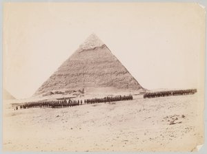 19th Hussars Formed Up in Front of a Pyramid at Giza, Egypt, 1882 by Unknown