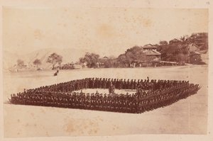 4th Gurkha (Rifle) Regiment formed up in square by Unknown photographer