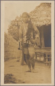 Datto Bulon, Chief of the Bagobo, Dressed in Warrior Attire, Philippine Reservation, Louisiana Purchase Exposition