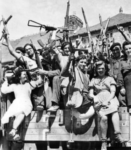 French Partisan Snipers Liberating a Village in Normandy, June-July 1944 by Unknown photographer