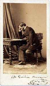 Giuseppe Verdi circa 1835. Photograph dedicated by the composer. Museo della Scala of Milan
