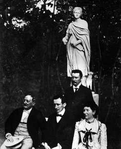 Guglielmo Marconi (1874-1937), Italian physicist and inventor with his parents and brother Alfonso in Pontecchio in 1897 by Unknown photographer
