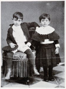 Pablo Picasso at the Age of Seven and His Sister - in Picasso, Iconographic Documents by Sabartes