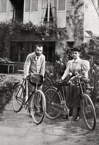 Pierre and Marie Curie in their garden