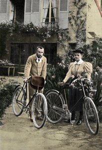 Pierre and Marie Curie in their garden