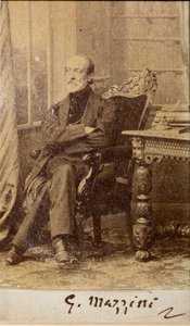 Portrait of Giuseppe Mazzini, with autograph