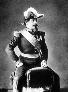 Portrait of Napoleon III sitting on a stool