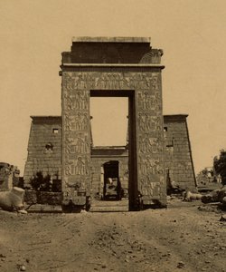 Propylon and Pylon in the Valley of the Rams, Temple of Ramses IV in Thebes, 1880 by Unknown photographer