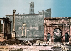 Rome. Temple of Saturn and Arch of Settimo Severo