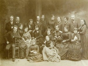 The First Dramatic Theatre Group in Warsaw. Albumin Photo