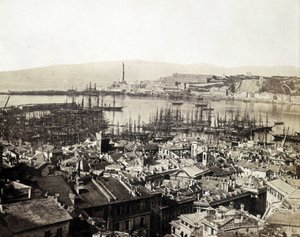 The port of Genoa at the end of the 19th century