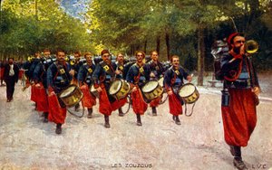 World War One Propaganda Postcard. circa 1916. Showing North African Zouaves Soldiers