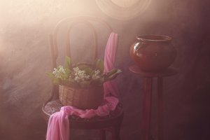 Cozy Lily Valley Basket by UstinaGreen
