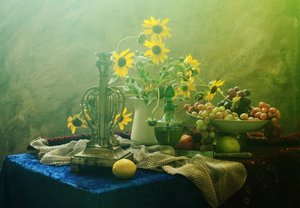 Elegant Still Life Sunflowers by UstinaGreen